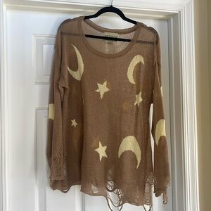 Wild fox sweater with stars and moons